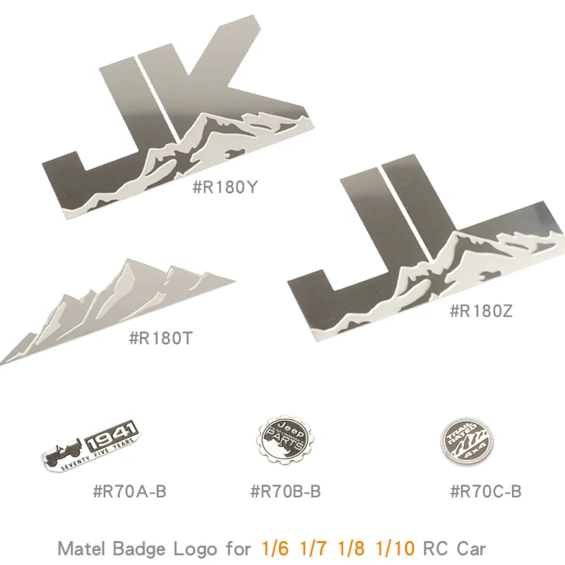 

RC Car Wrangler metal car logo sign 1941 mountain latte decoration for 1/7 RC MK07 Jeep