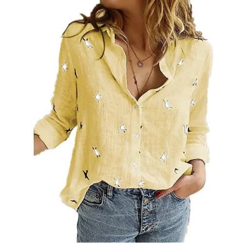 Imagen 2 del producto Blusa Vintage de lino y algodón, camisa, Top, Blusa femenina, ropa de manga larga, camisa informal de calidad para primavera y otoño, Tops para mujer