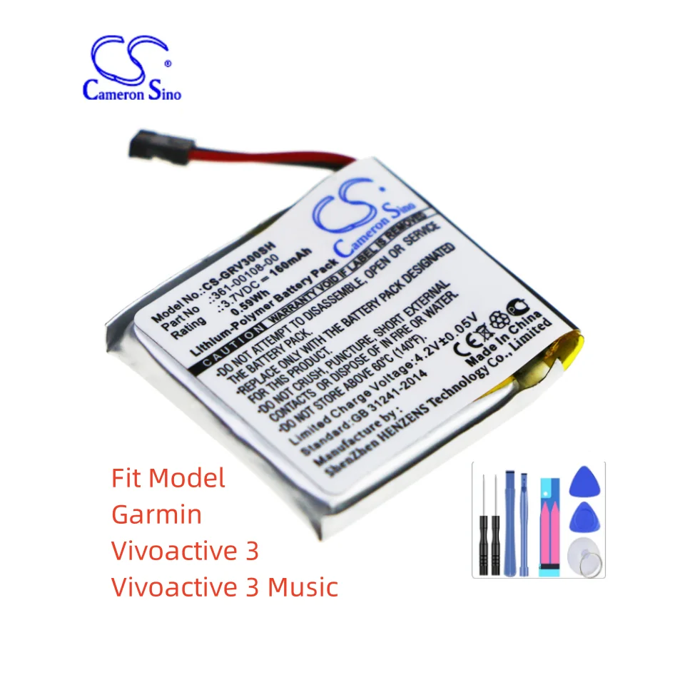 Smartwatch Battery For Garmin Vivoactive 3  Vivoactive 3 Music 361-00108-00  361-00108-01 Capacity