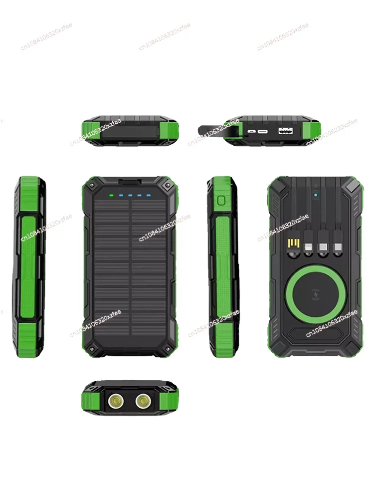 20000mAh Solar Power Bank Two-way Fast Charging Outdoor Mobile Power Supply with Its Own Cable Genuine Charging Board