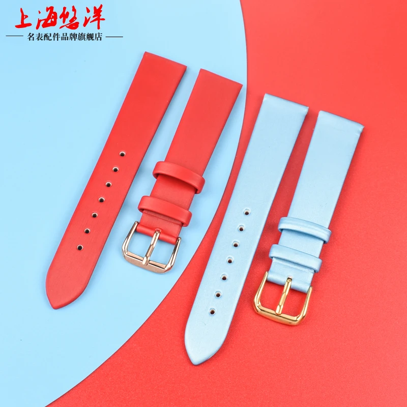 Brushed Satin Lady Watch Band 6 8 10mm 12mm 14mm 16mm 18mm 20mm Dark blue red white ultra-thin Watch Strap Brand Women Watchband