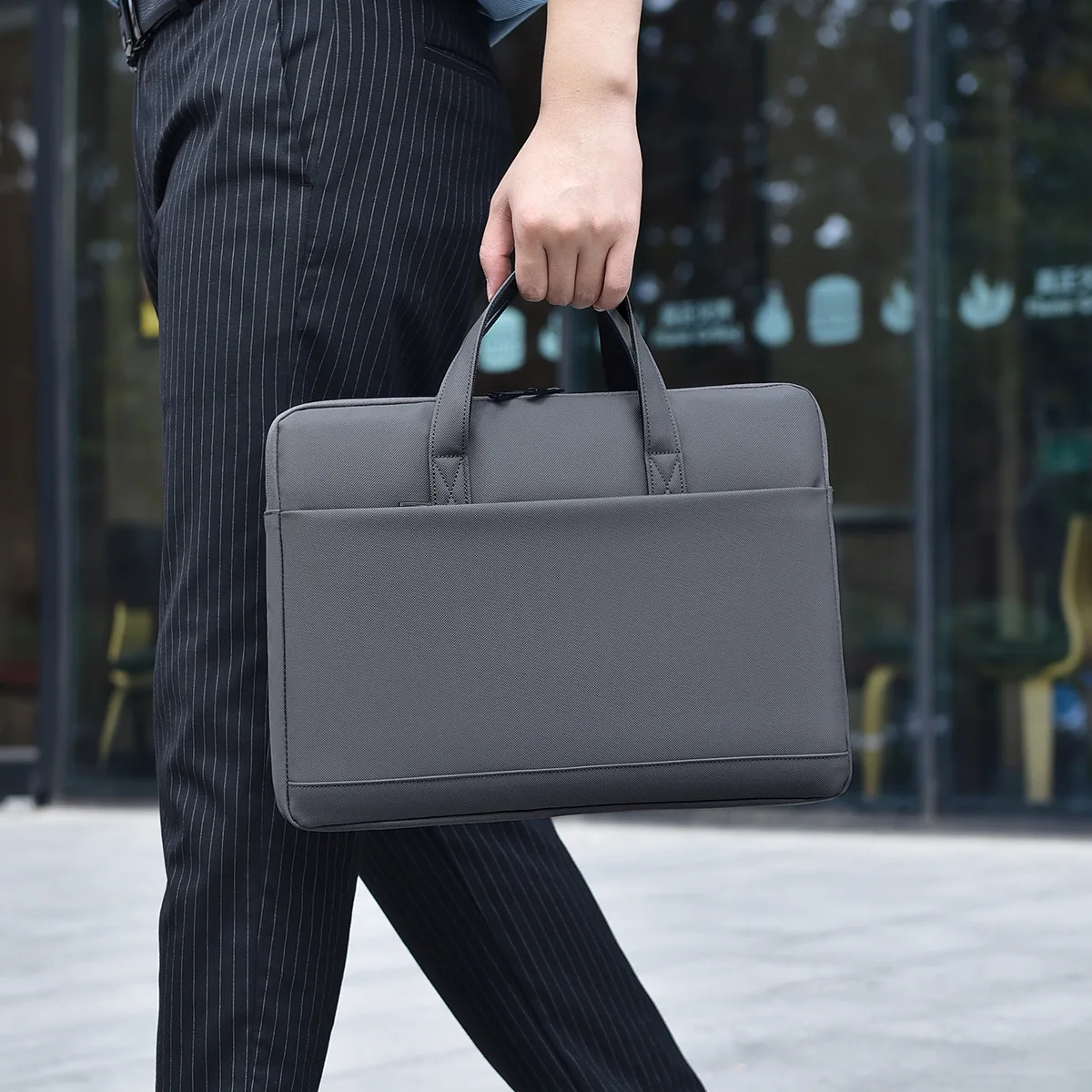 Tas Laptop 14-16 Inci Tas Bahu Laptop Pria Tas Kantor Bisnis Kapasitas Besar Tas Tangan Desain Warna Solid