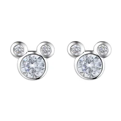 Uniorsj 100% 925 Sterling Silver Jewelry Small and Exquisite Zircon Cute Cartoon Mickey Stud Earrings for Women