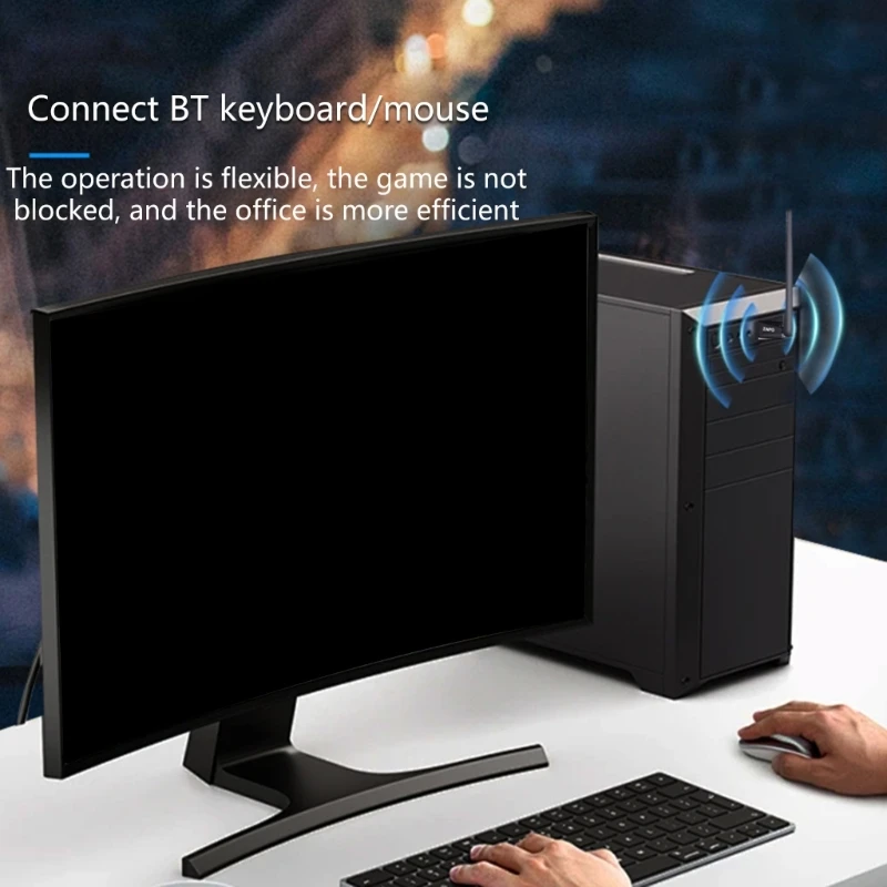 Adaptador usb 5.4 compatível com dongle sem fio para pc, fácil emparelhamento