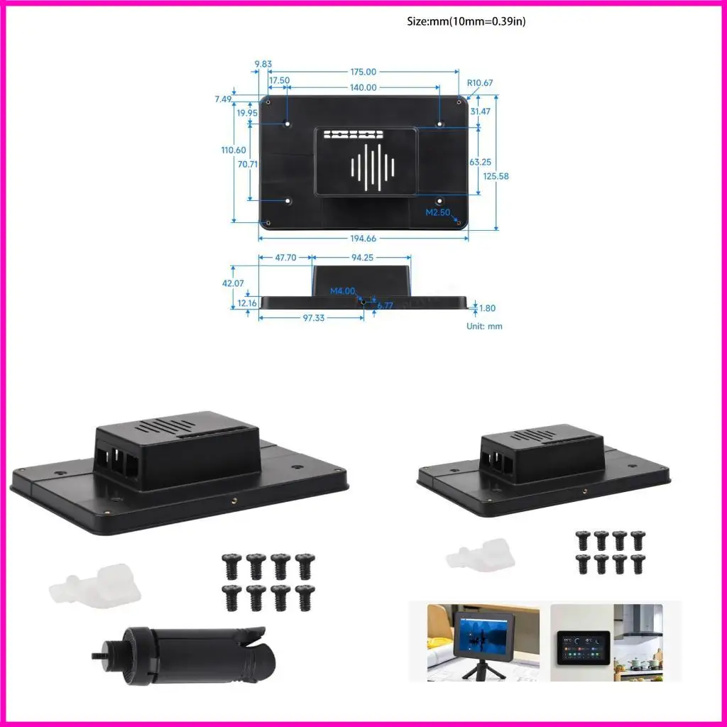 

7 -дюймовый трогательный дисплей на экране Quick Установка пластикового корпуса Touchable Display Display