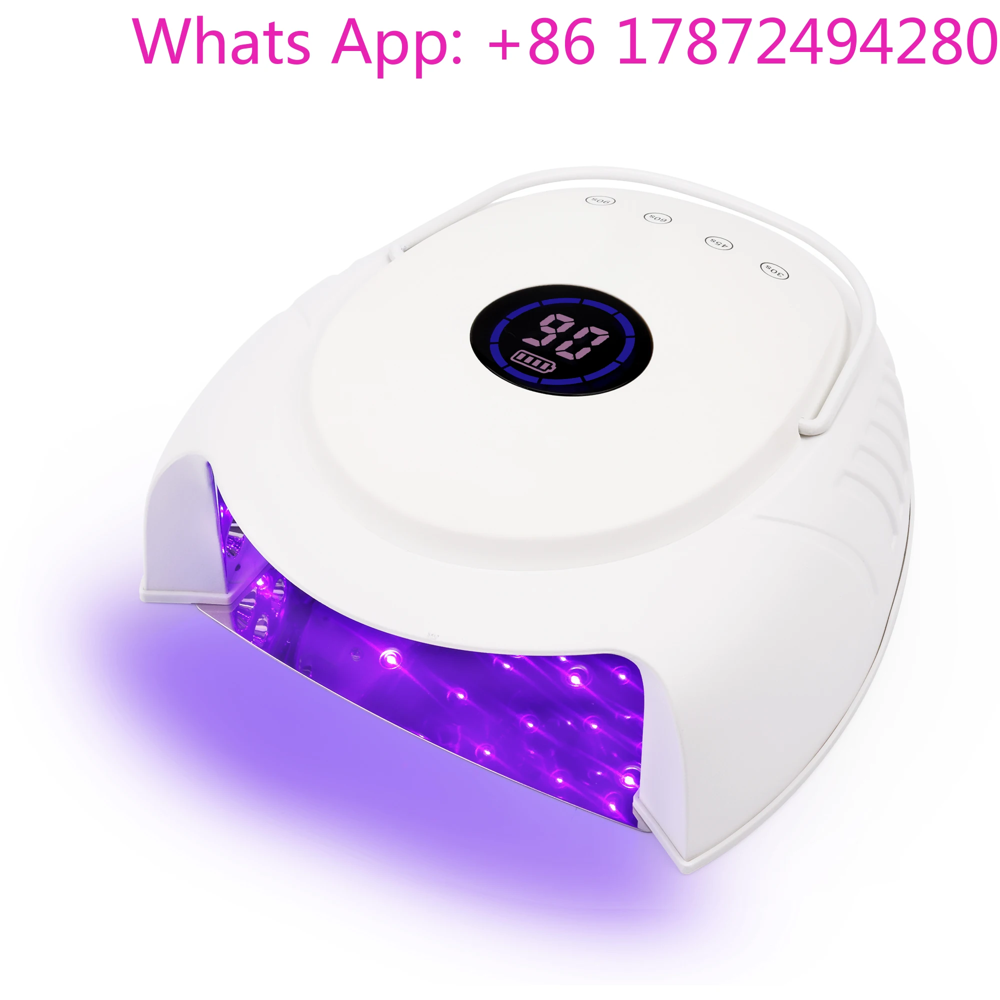 High Quality LED Bulb Metal Construction Cordless 4 Timer Setting Nail Lamp Light with Metal Removable Base Plate