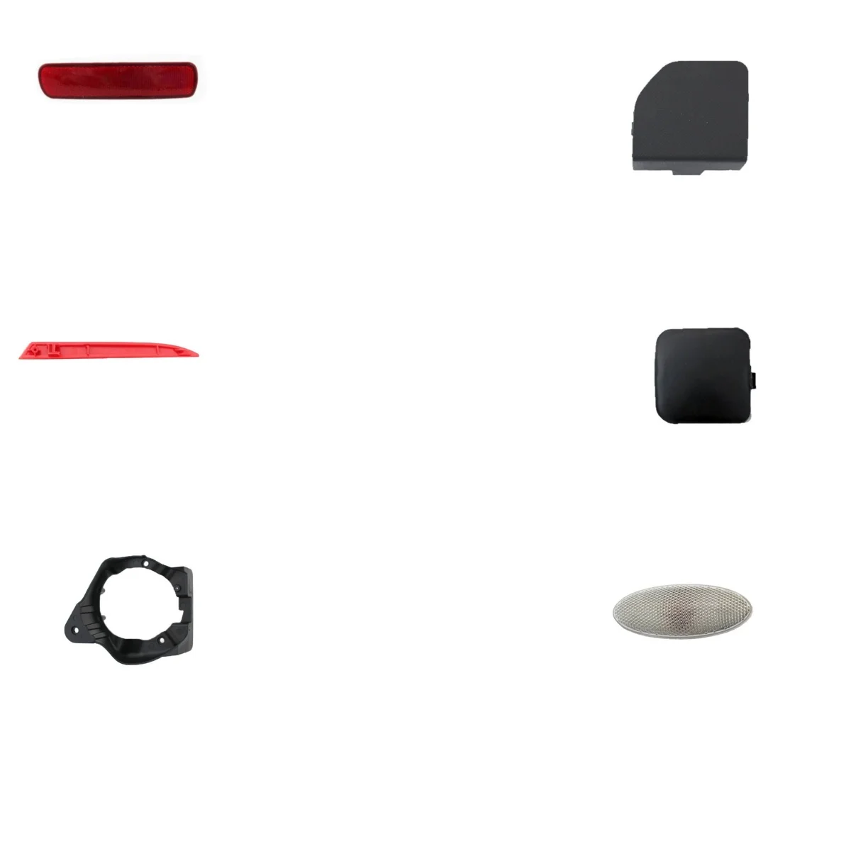 Right side turn signal light Left hole cover of front bumper arm Protective strip for the right extension of the front bumper