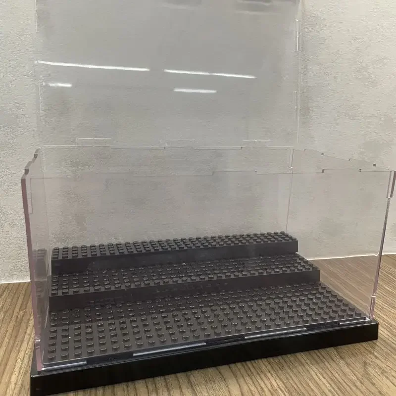 Caja de exhibición transparente acrílica, modelo de bloques de construcción, cubierta antipolvo, figuras, juguetes, escaparate de protección Compatible con marca