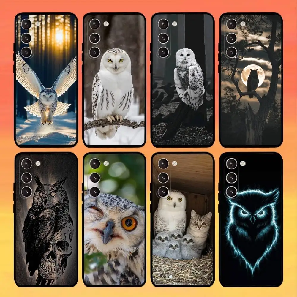 

Pet Cute Owl Phone Case For Samsung Galaxy A73,A72,A71,A70,A53,A52,A51,Others Soft Black Cover