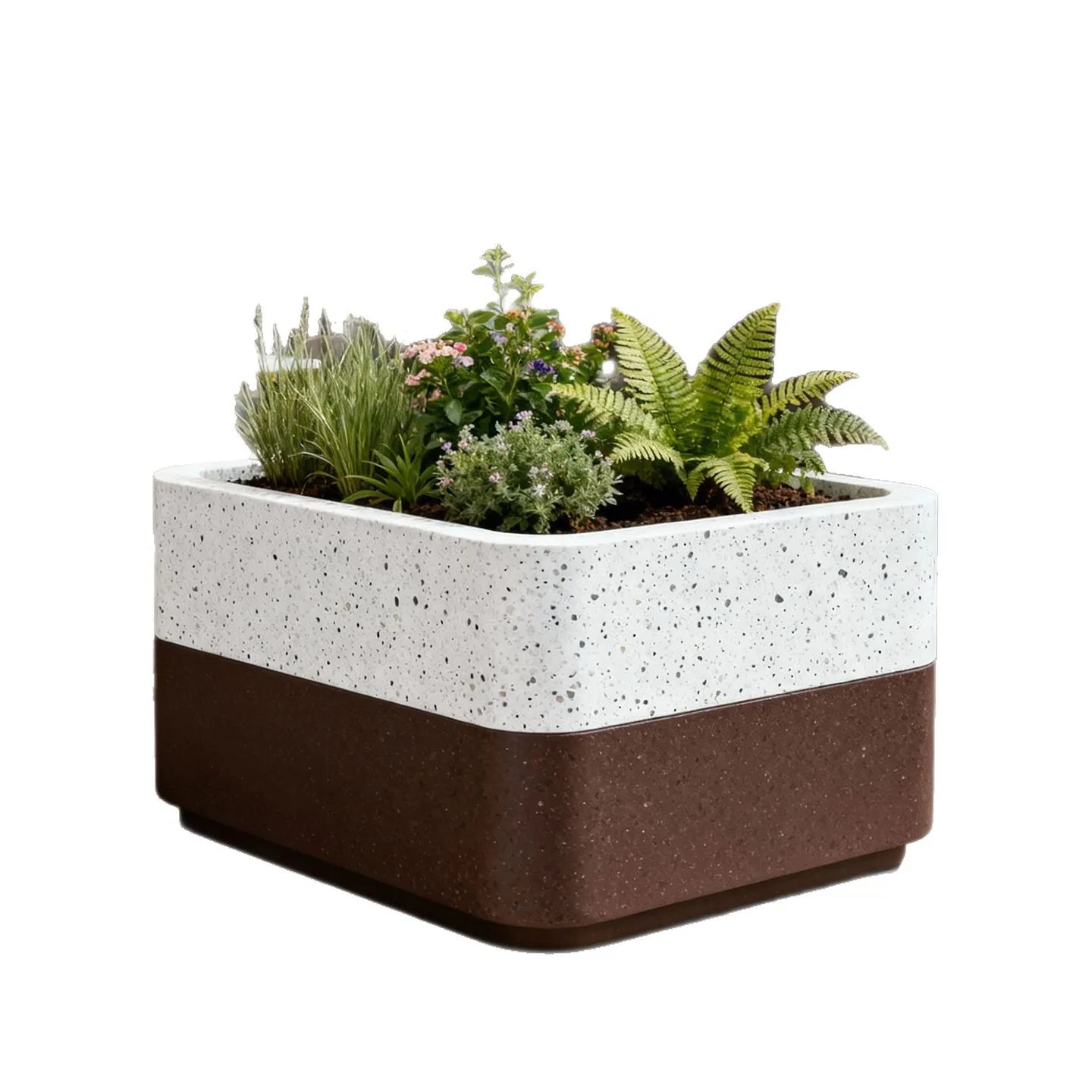 #Outdoor terrazzo flower box combination restaurant milk tea shop outer pendulum partition flower bed courtyard terrace planting