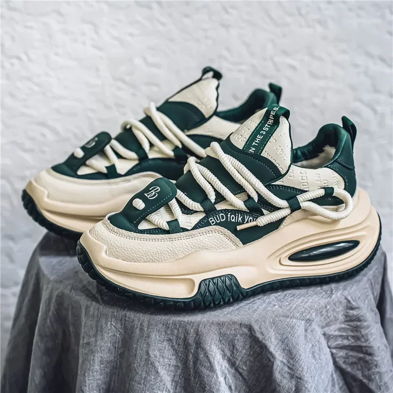 Sepatu Chunky Jalan Pria Fipatbu, Sepatu Sneakers Fashion Pria Sepatu Platform Kasual Nyaman Anti Selip, Retro Ringan