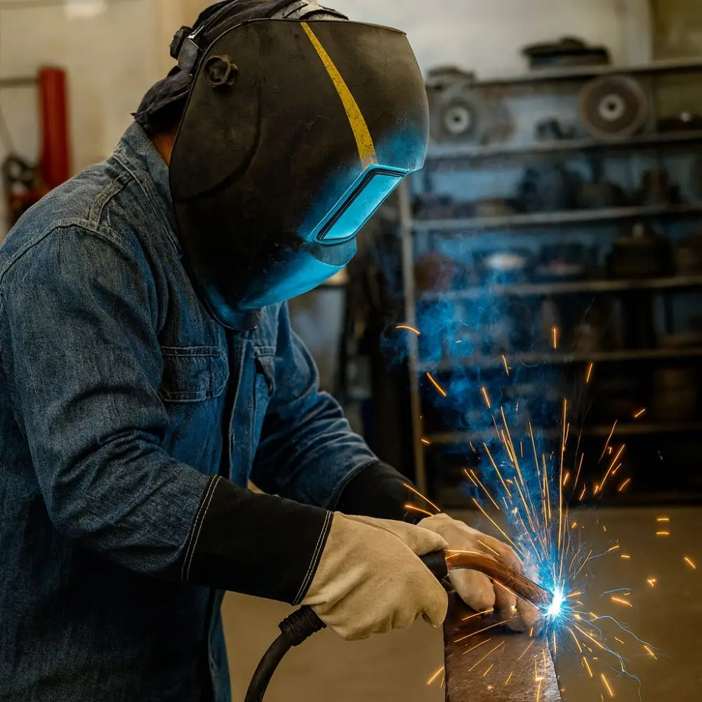 1 Pair Wear-Resistant Welding Gloves Heat Resistant Cut Resistant Leather Gloves Thickened Thorn Proof Work Gloves