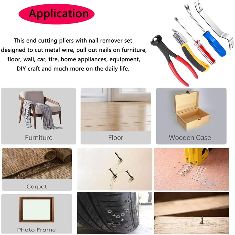 

【Hot-Selling!】5Pcs Staple Remover Pliers Nail Puller Tool Upholstery Tack Puller Staple Puller For Furniture