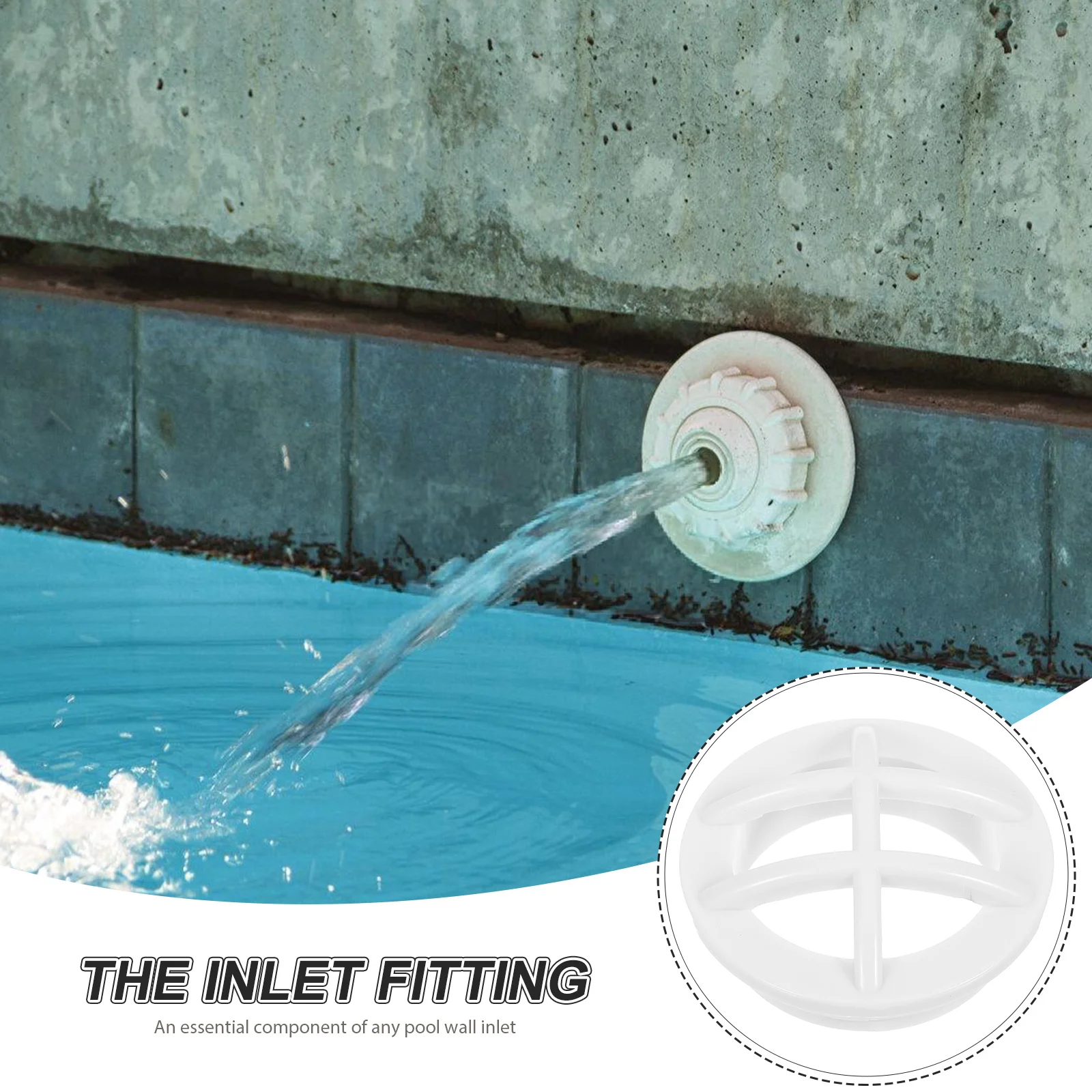 

Pool Wall Mounted Safety Grille Inlet Fitting 15mm Threaded Durable ABS Replaceable Grate Strainer Accessory Part