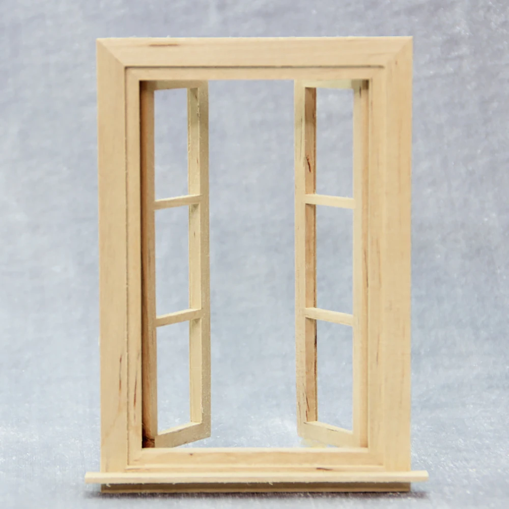 1/12 ドールハウスミニチュア木製 DIY 6 格子窓ミニ家具のおもちゃドールハウスアクセサリー装飾 ob11 bjd