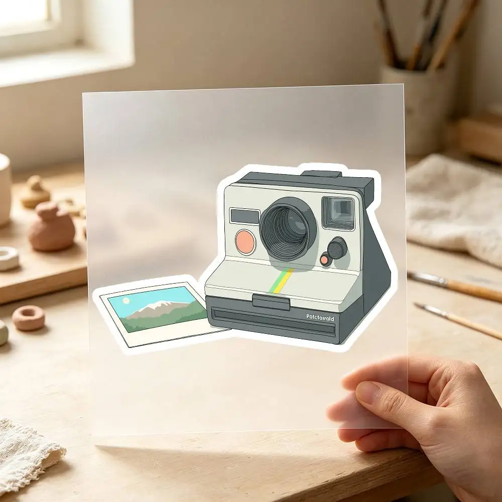 Retro Polaroid Instant Camera Vintage Waterproof Stickers For Decorating Car Windows Motorcycles And Computers.
