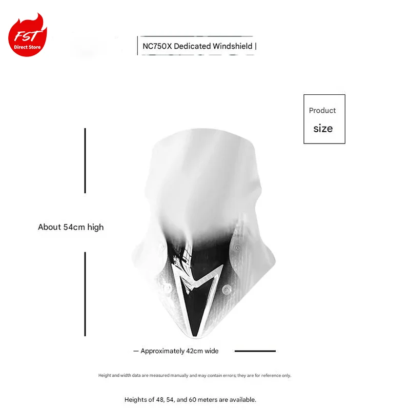 Extra Height Front Windshield for Honda NC750X, Enhanced Chest Protection Accessory