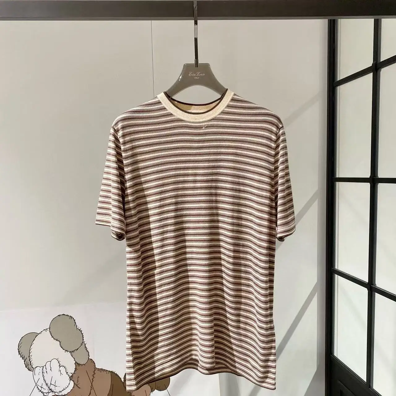 

Italian LP new fashion old money style casual versatile round neck short-sleeved knitted sweater T-shirt