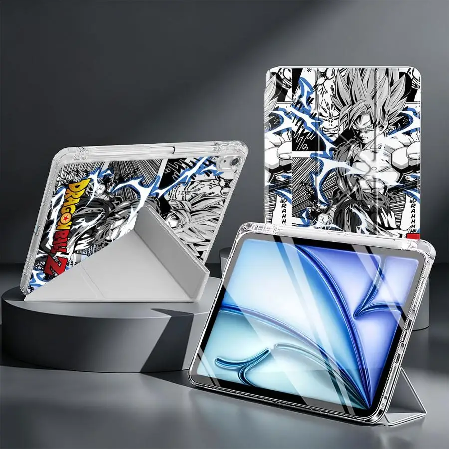 Tablet Case For iPad Pro 13 2025 2026 11th 10th Gen 12th Mini 7 6 5 9th Air 8 M2 M3 3 With Pen Slot Cover Anime Goku Dragon Ball