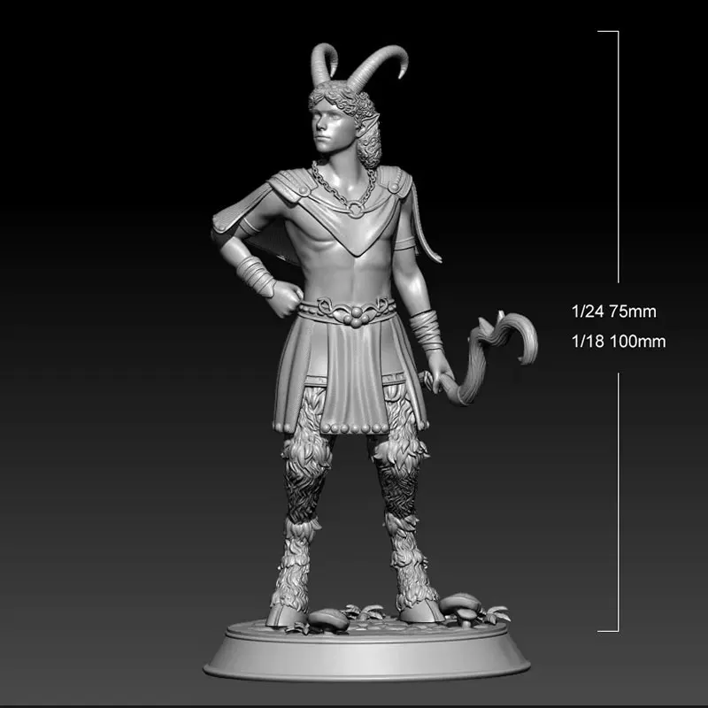 

1/24 75mm 1/18 100mm Resin Model Kits Goat Man Warrior Unpainted Figurine Sculpture Figurine No Color RW-914