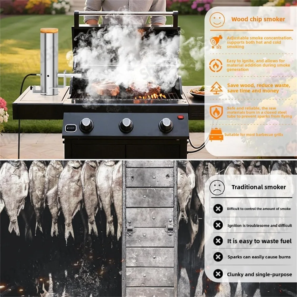 Barbecue Grill Electric Smoker Gadget Smoked Sausage Bacon Smoke Generator