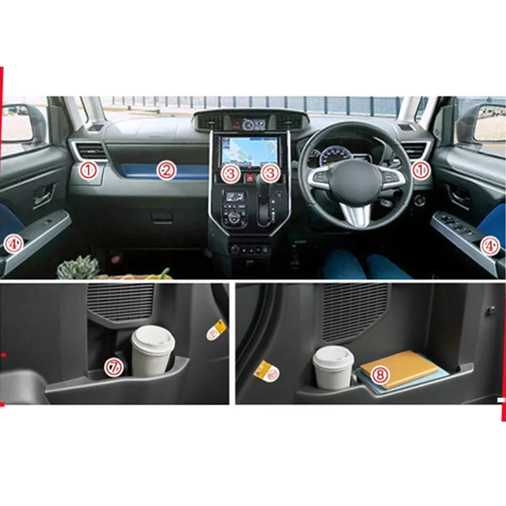 ยางประตู Groove สําหรับ Toyota ถัง M900 Daihatsu Thor 2016 ~ 2019 เบาะ Gate Storage Slot Coaster ป้องกันฝุ่นสติกเกอร์