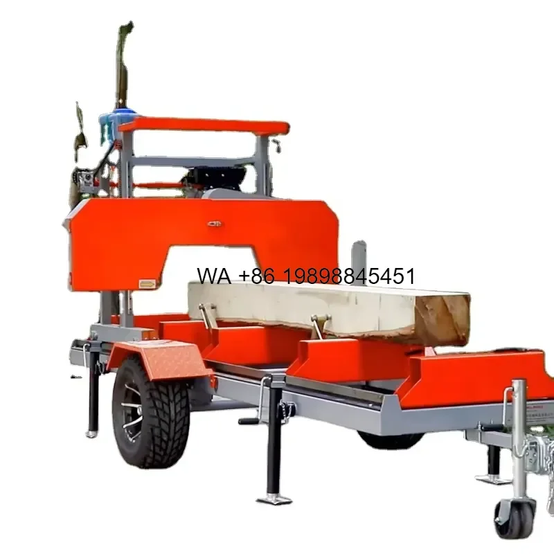 Wmwmnu Portable Horizontal Band Saw Mill Hydraulic Saw with 8 Engine 660mm Max Wood Diameter Made in China