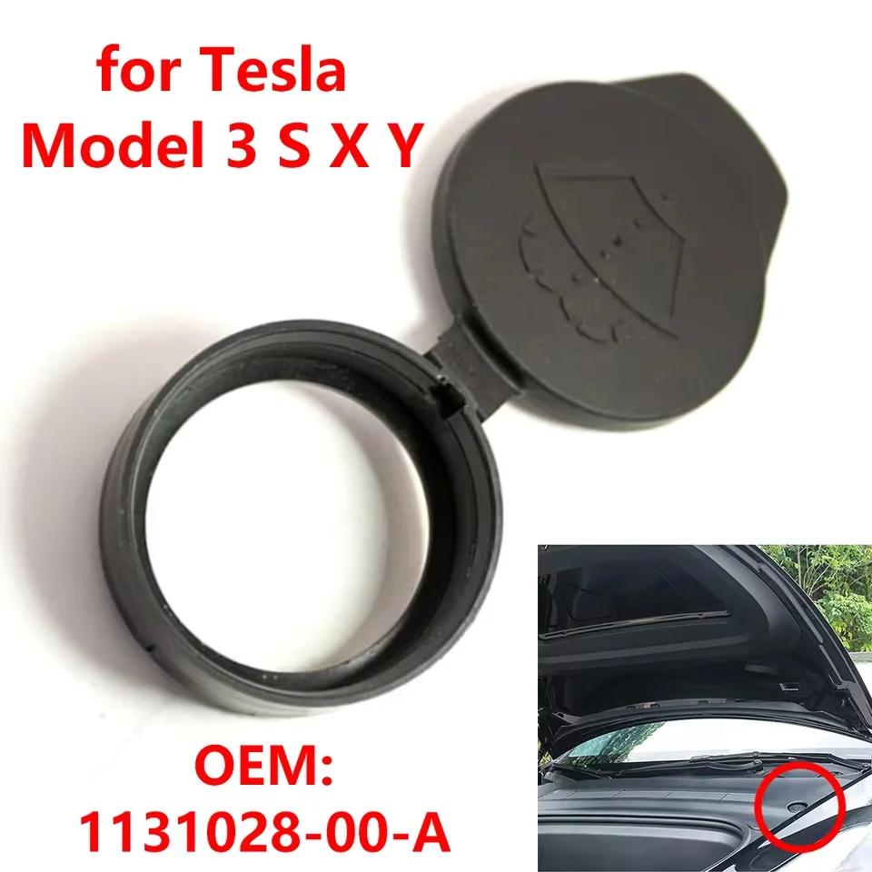 113102800A Car Windshield Wiper Washer Reservoir Tank Cap Windscreen Washer Fluid Bottle Cover for Tesla Model 3/S/X/Y 2017-2020