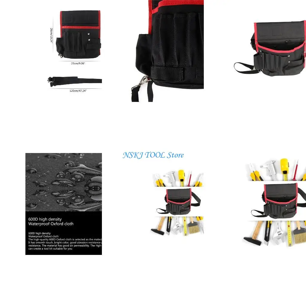 

L8RC Oxford Cloth Tools Belt Bag Pocket Used for DIY Electricians Carpenters