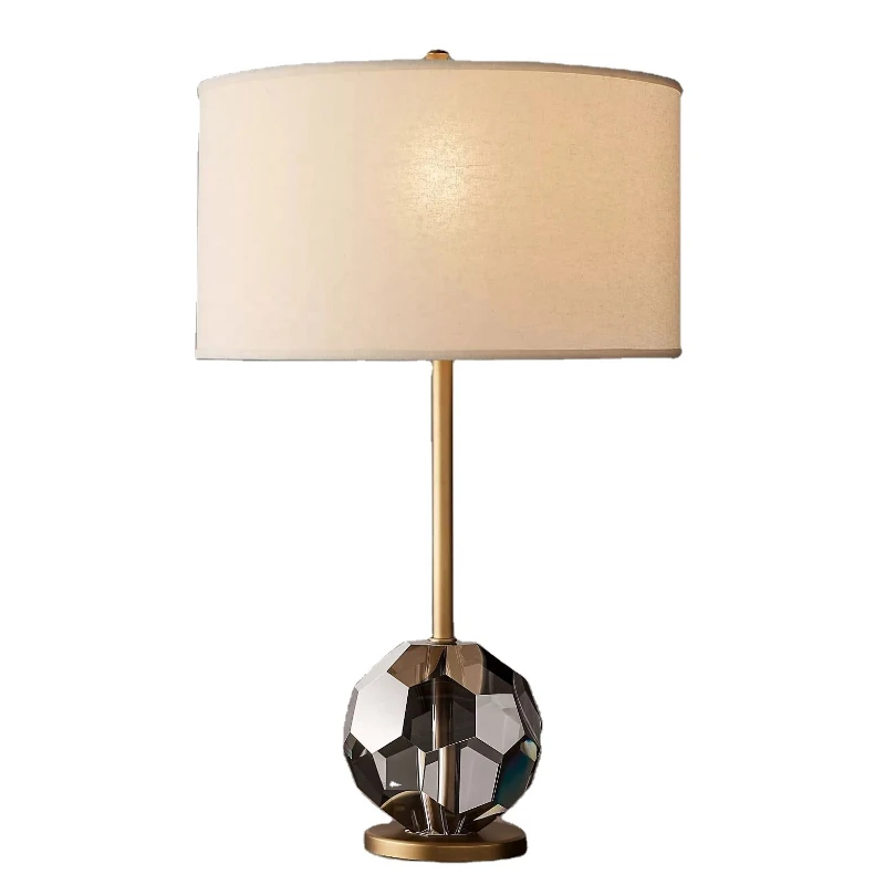 2020 Modern Decorative Bedroom Bedside Marble Base Solid Brass Desk Antique Table Lamp with Shade