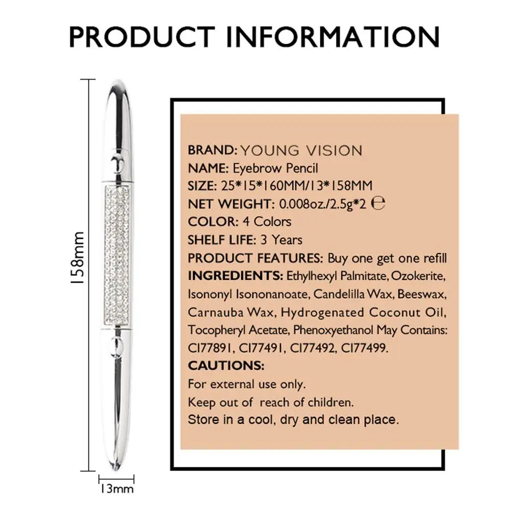 Ensemble de crayons à sourcils, crayon pour les yeux étanche longue durée, remplissage de mise en forme, outils cosmétiques pour débutants, maquillage professionnel