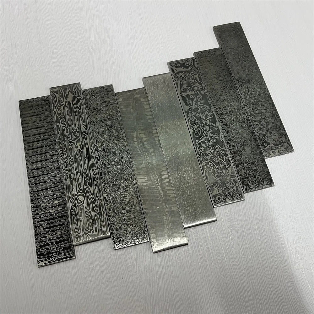 Damascus Steel DIY Cutter Making Materials Japanese Knife Pattern Steel Bar Cutter Blade Blank Has Been Heat Treating Knives