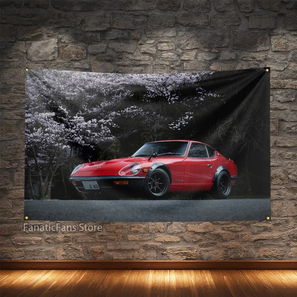 JDM Conversion Car Flag Polyester Digital Printing Muscle Cars Banner For Decoration