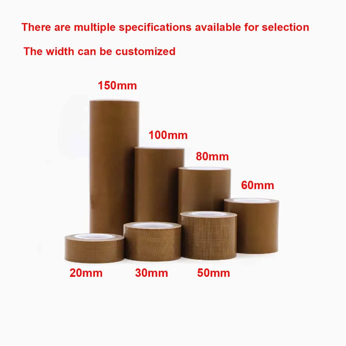 10M Length High Temperature Resistance Tape 300 Degrees PTFE Cloth Heat Insulation Adhesive Sealing Tape Cloth 0.13/0.18mm
