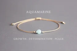 Aquamarine Bracelet for Women March Birthstone 21st Birthday Gift for Her