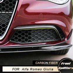 Front Fog Light Lamp Decoration Cover Trim Frame For Alfa Romeo Giulia Base Sedan 4-Door 2015 - 2020 Front Bumper Canards Fins