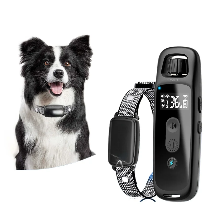 Remote control dog trainer, electric shock collar and barking stop device for small and large dog trainers