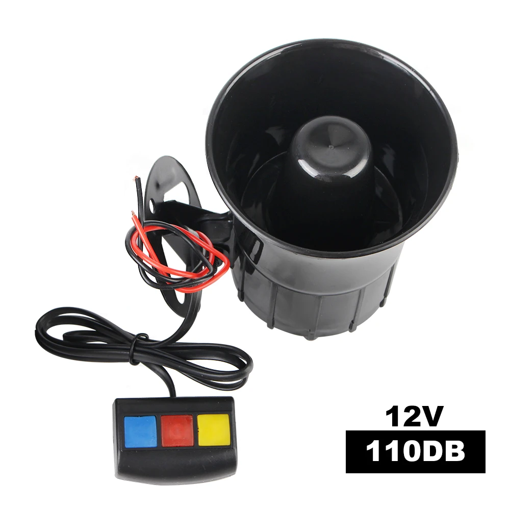 Motorcycle 3 Sounds Horn Siren Horn 110dB 12V 3 Tone Sound Loud Speaker Loud Car Horn Motorcycle Warning Alarm