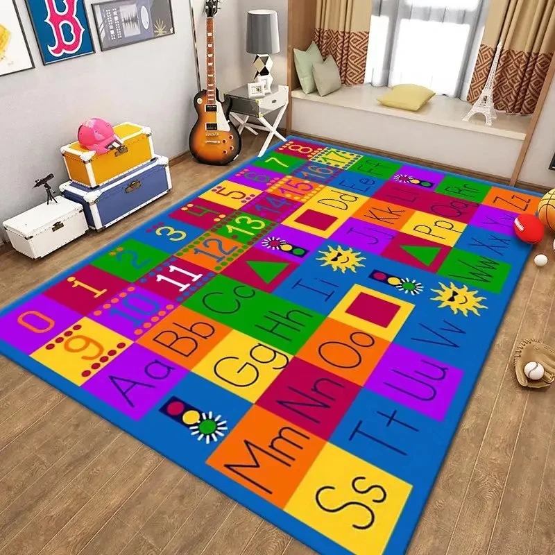 Cartoon Alphabet Carpet Carpets for Living Room Bedroom Washable Floor Mat Large Area Rugs Children\'s Room Decor Anti-slip Rug