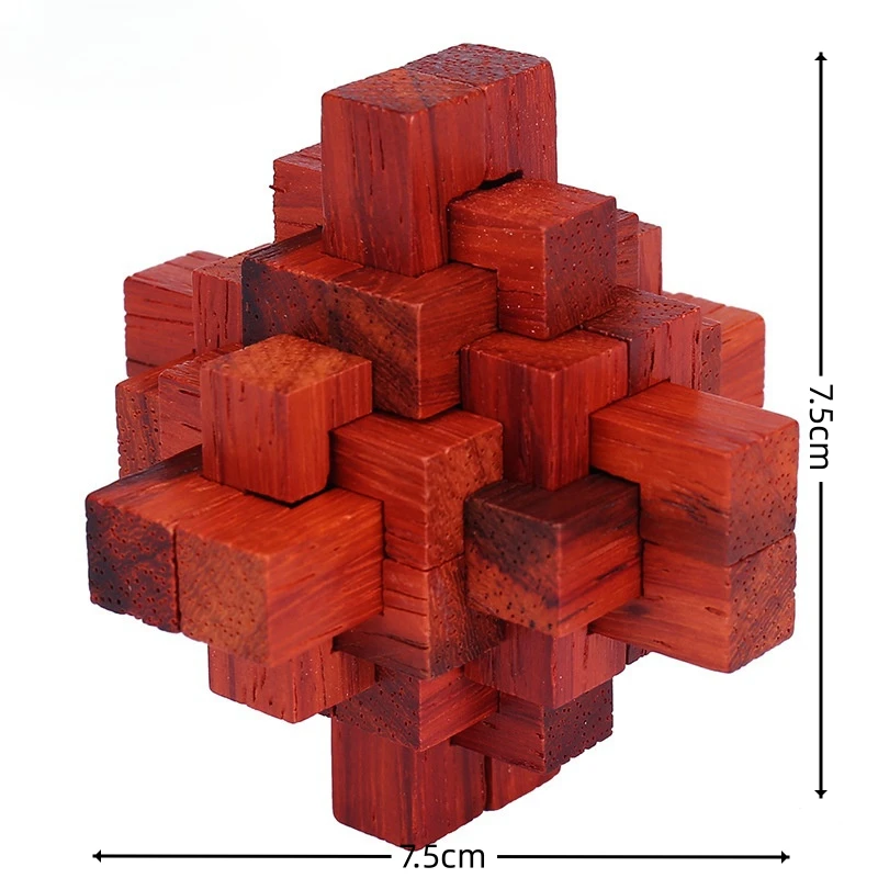 Großes Palisander 3d Puzzle hohe Schwierigkeit, Spielzeug zu entsperren Erwachsene iq Herausforderung Kong Ming Lock räumliches Denkspiel Kinder Puzzle Spielzeug