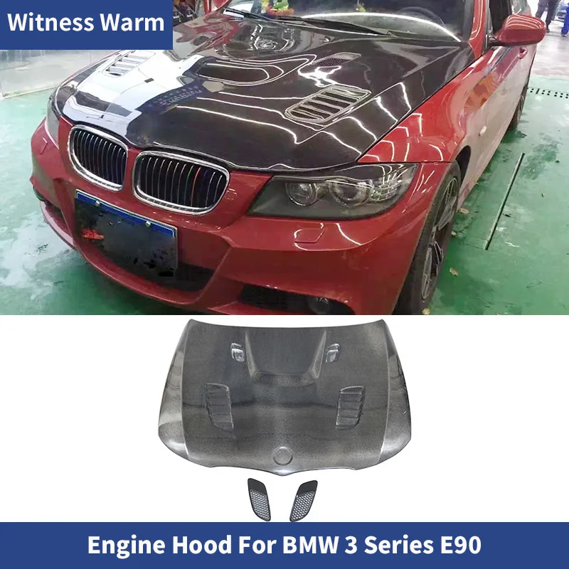 E90 High Quality Carbon Fiber Front Engine Hood Bonnets Engine Covers for Bmw 3 Series E90 320i 325i 330i 335i 09-11