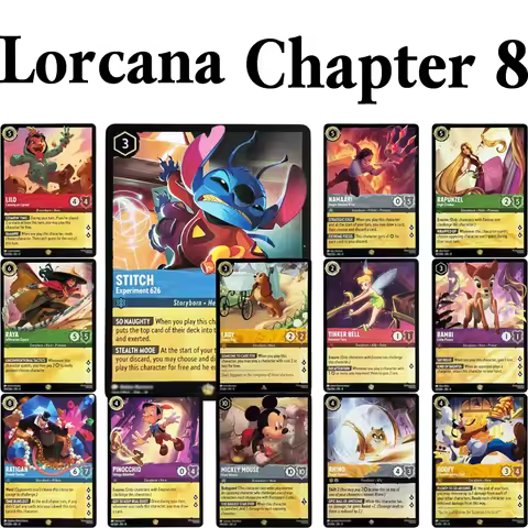 Regular Chapter 8 set Lorcana Cards Proxy Card Game Rapunzel/Lilo/Tinker Bell/Lady/Stitch/Goofy Reign of Jafar Collectible Cards
