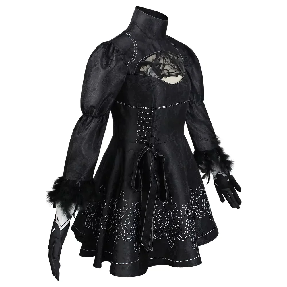 Nier automata cosplay traje yorha 2b roupa sexy figuras de jogo terno feminino role play trajes meninas festa de halloween vestido extravagante