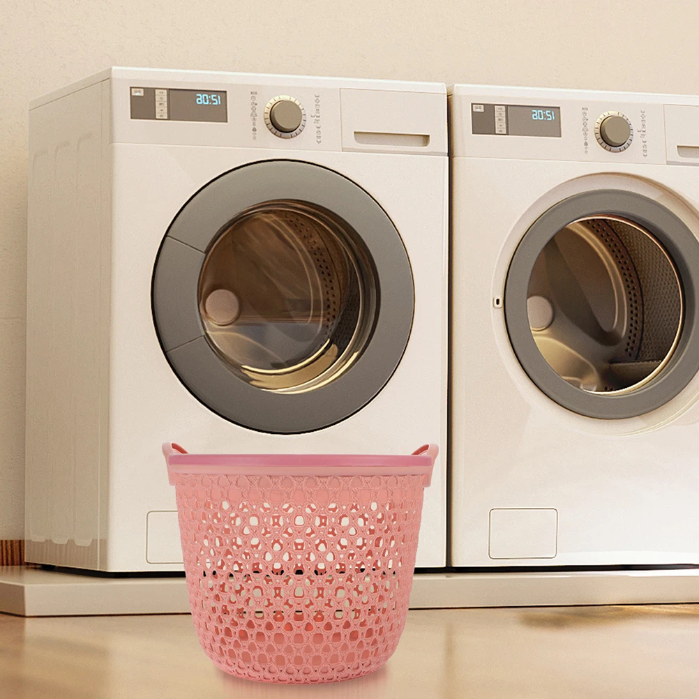 Hamper With Handle Large Capacity Hollow Design Pp Material Clothes Storage For Bedroom Bathroom Room Reusable Laundry Basket