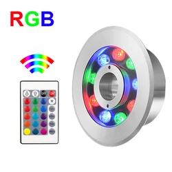 IP68 RGB Gradient Fountain Underwater Lights LED Swimming Pool Light 6w 12w18w24W AC85-265V Waterproof Garden Landscape Lamp