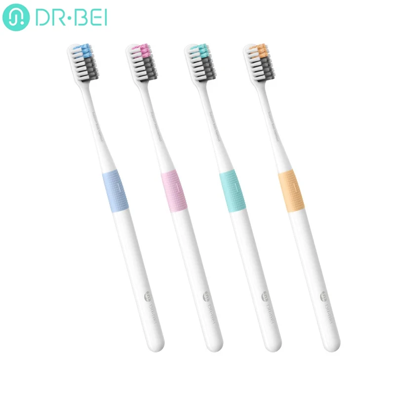 Dr. Bei Toothbrush Family Pack Couple Toothbrush Imported Soft Fur Food Grade Material with Toothbrush Box Travel 4 pcs Suit