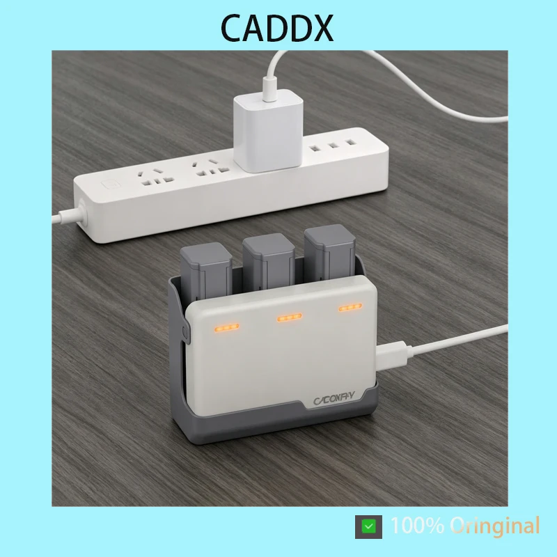 CADDXFPV Protos 2S Battery Charger 3-Bay Charging Manager Type-C Input for Protos FPV Drone Battery FPV Accessories