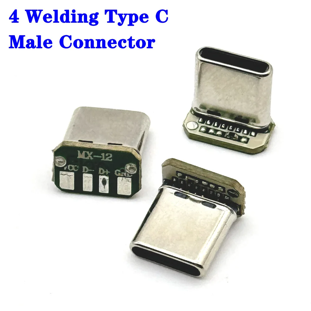 

USB 3.1 Type C 4 Welding Vertical Patch Board 16Pin Wire Data Band PCB USB Board Male Head Usb C 16P Connector