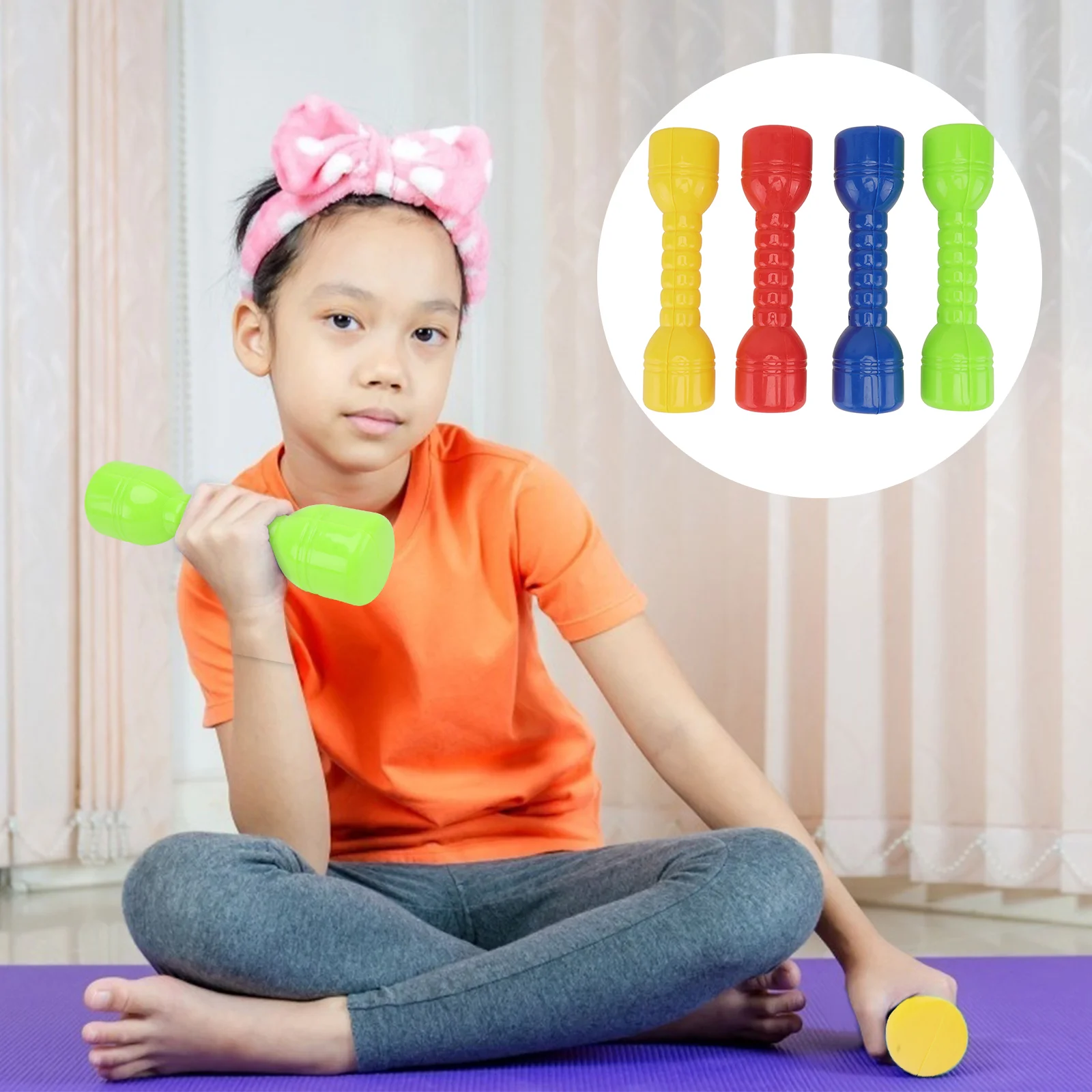 Haltères de conception à ouverture fermée, 4 pièces, pour petits enfants, exercice de Yoga ergonomique pour enfants