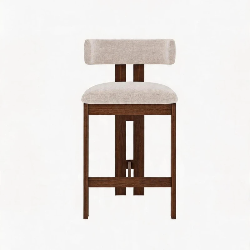French solid wood bar chair 50 ash wood stool sitting height 55cm high dining chair household antique island chair